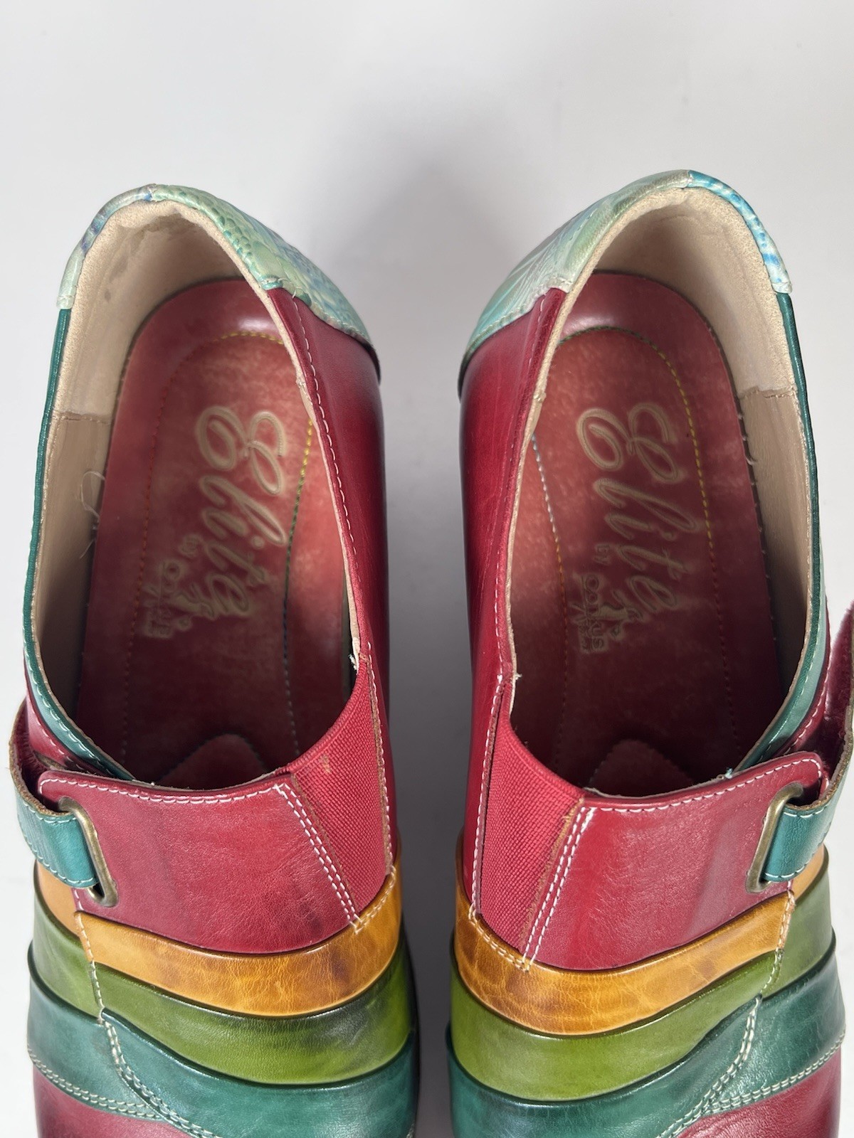 L’Artiste Spring Step Scotland Rainbow Leather Shoes Women’s Size 10 / 40 Clogs