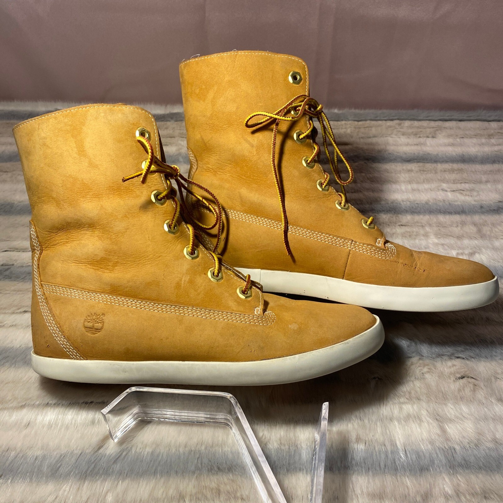 Timberland Earthkeepers Glastonbury Fleece Lace-Up Boots, size 9 VGUC