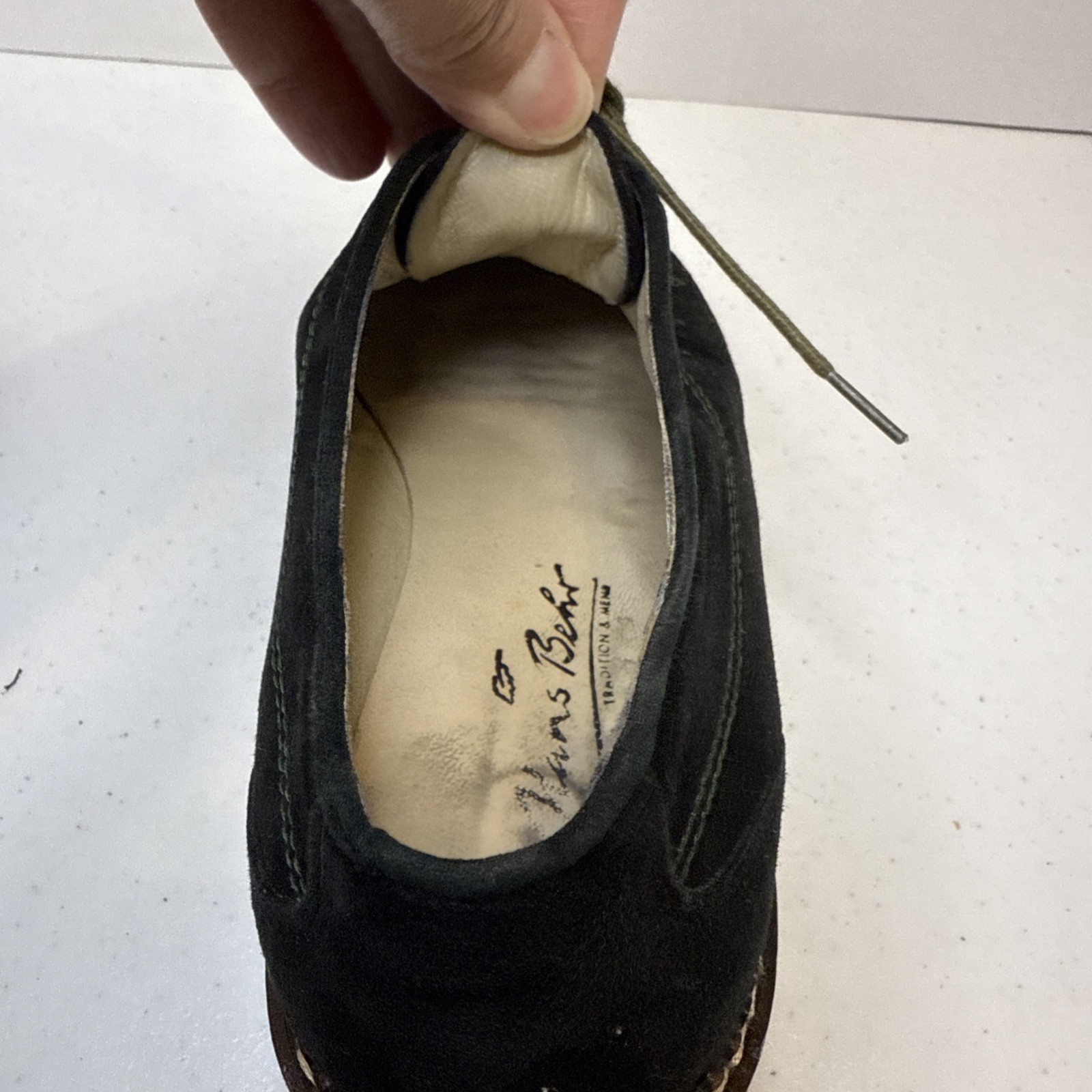 Haus Belir vintage shoes Sz 38 suede leather Deep Green With Hearts Germany🔥👀