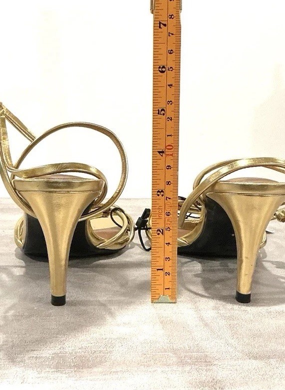 Zara Gold Metallic Heeled Sandals AIRFIT New With Tags Size 40 US 9