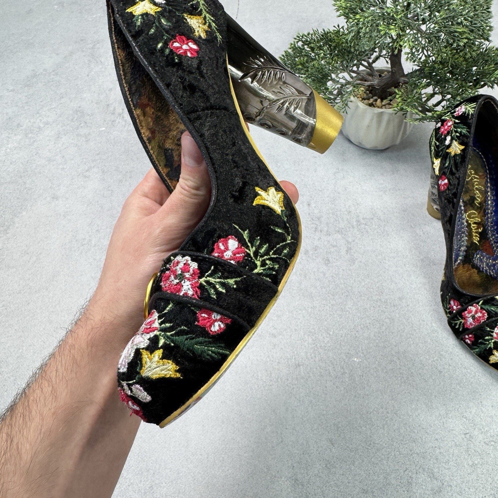Irregular Choice Men Floral Heels Avant Garde Pumps Size 39 Us 9