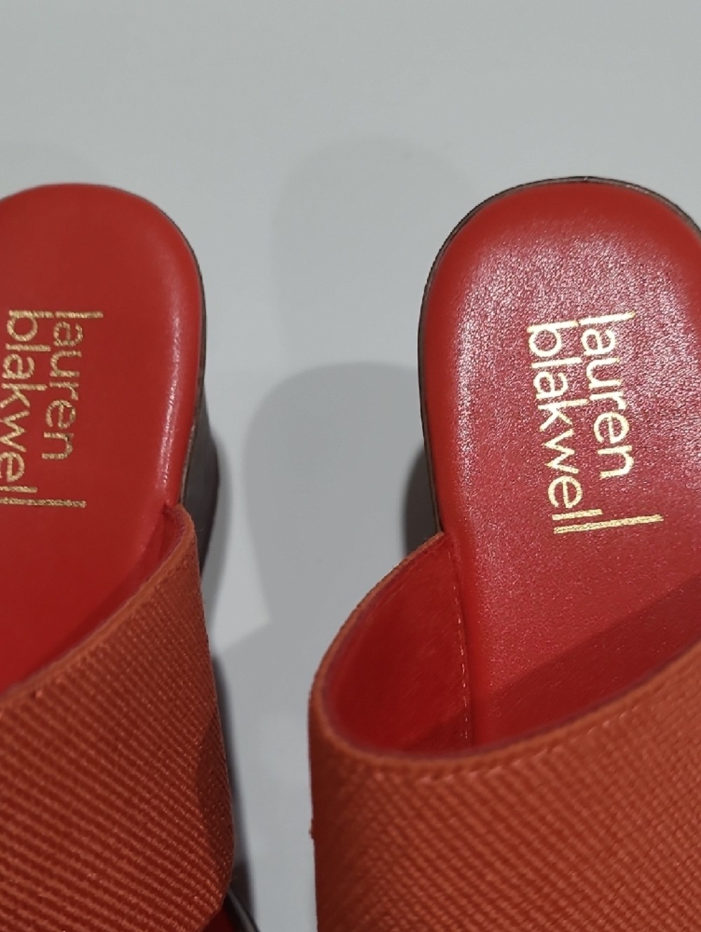 Lauren Blakwell Coral Wedge Heel Slide Sandals