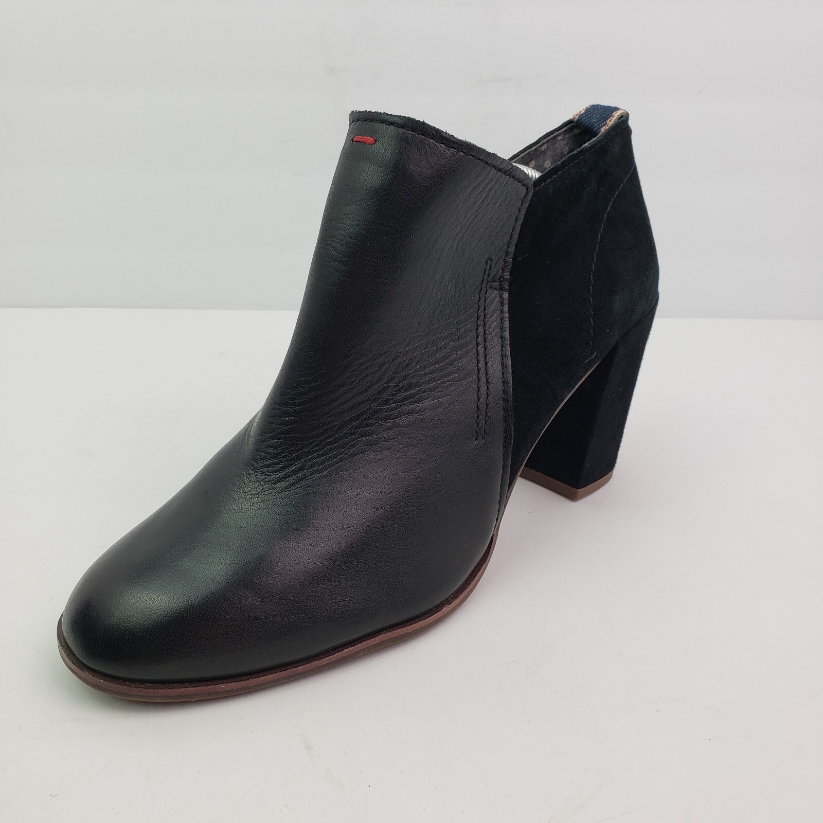 ED Ellen Degeneres Love Womens Size 10 Black Leather 3.25″ Heel Bootie Shoes