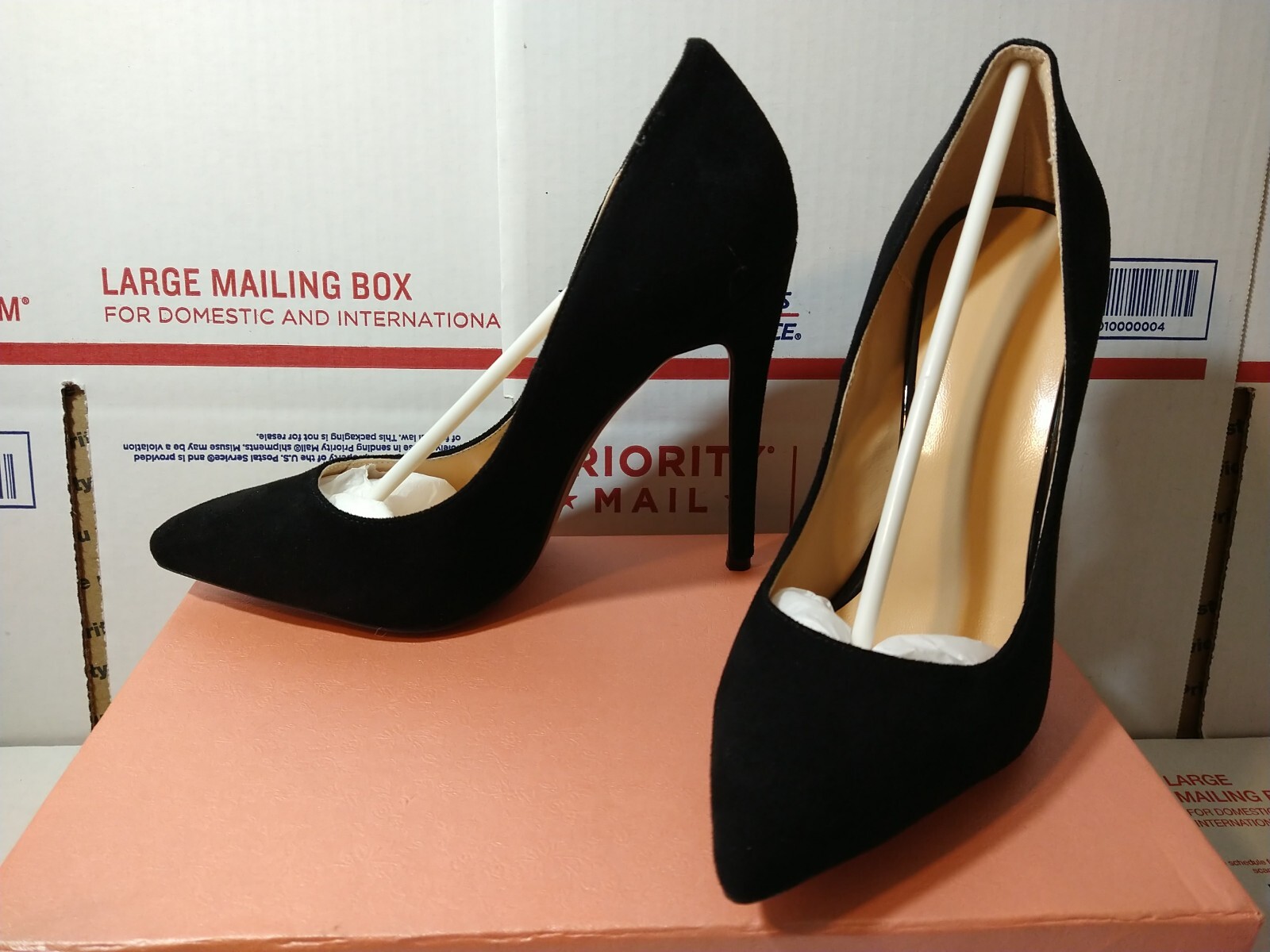 12Cm High Heels Woman Sexy Pointed Shallow Mouth Stiletto Solid Black Suede Pump
