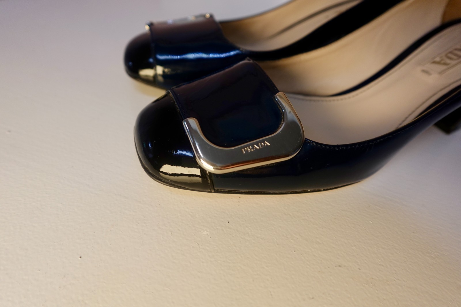 Authentic Vintage Prada Patent Leather color block Square Toe Size EU 37.5