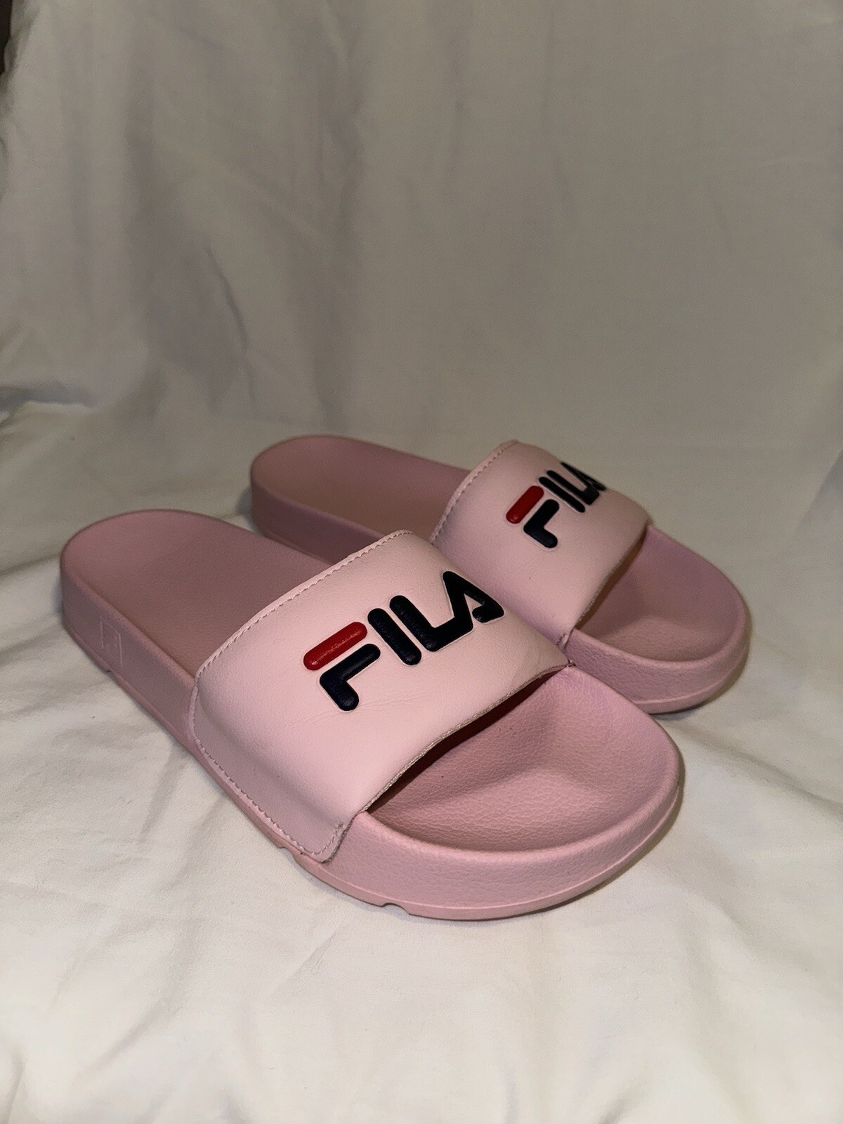 Fila Women’s Drifter Slides Size 6 Pink-Navy-Red 5VS00000-682