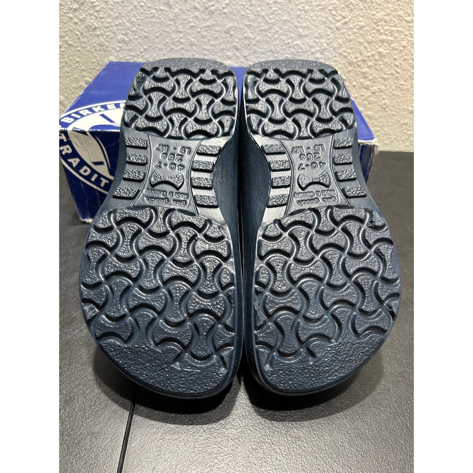 Birkenstock Profi-Birki Clogs Unisex Size 40 Blue Polyurethane Good