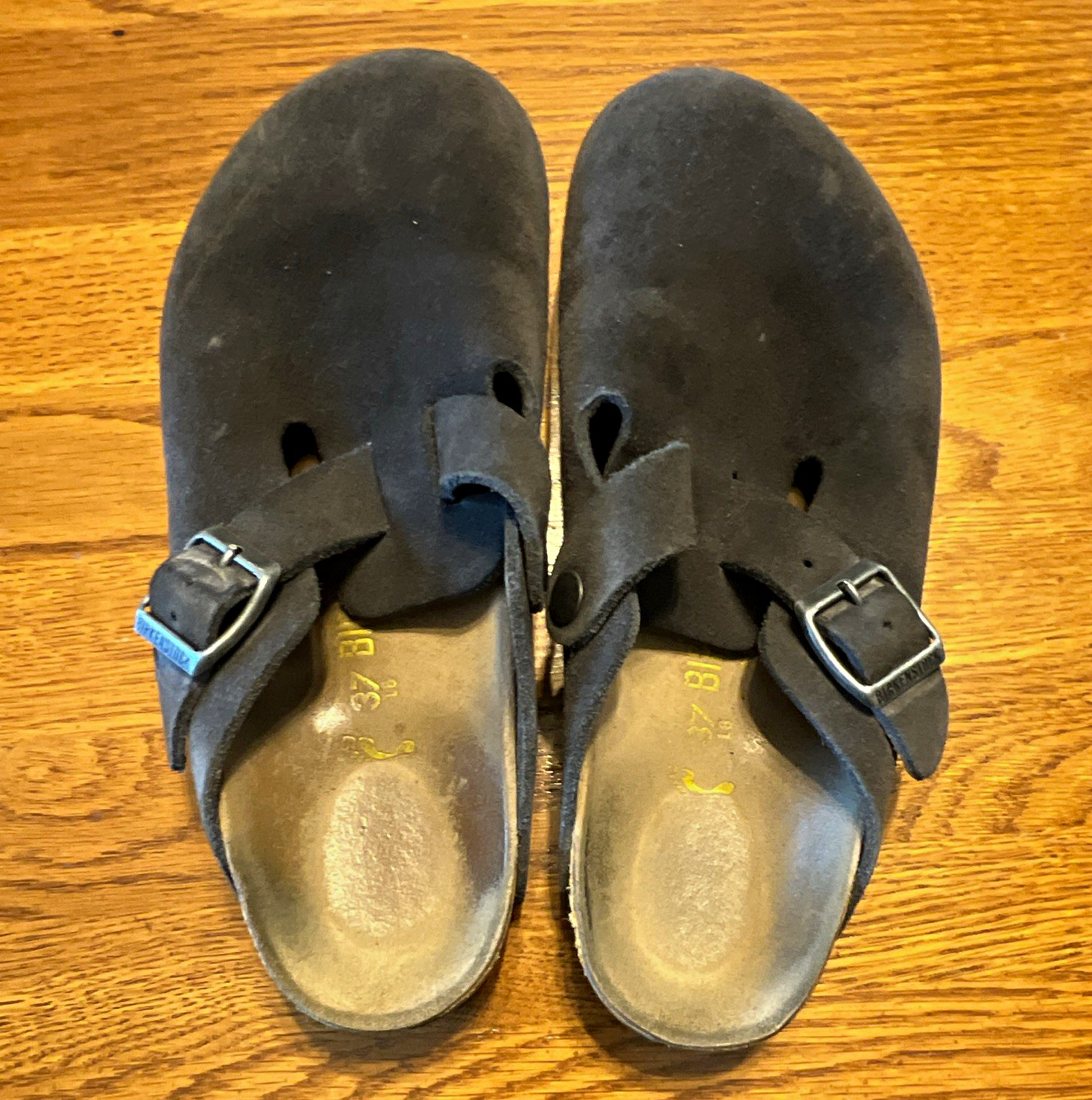 Birkenstock Boston Suede Gray Clog Sandal EU 37 US 6.5-7 Buckle Strap