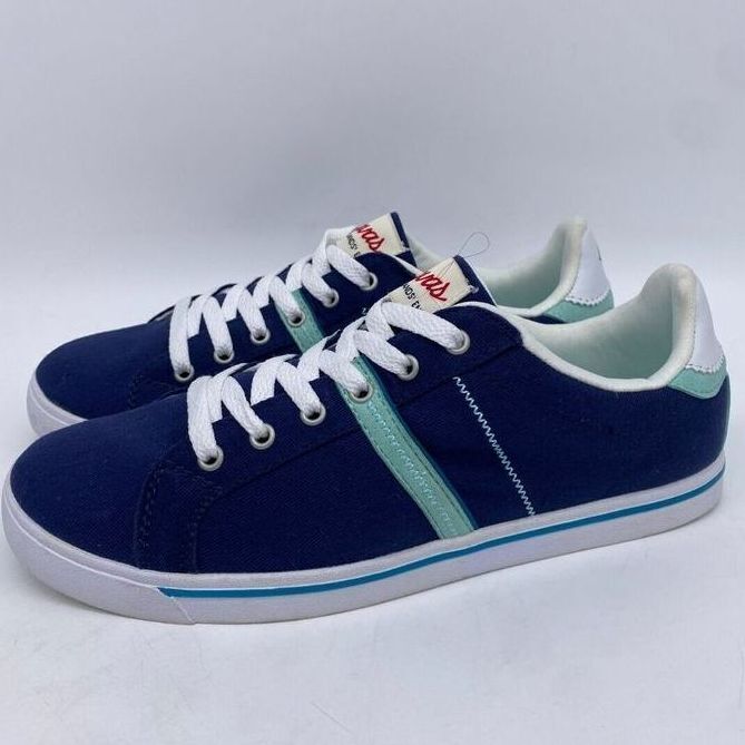 Lands End Shoes Womens 6B Deep Sea Canvas Casual Sneakers Walking 4526 Ladies