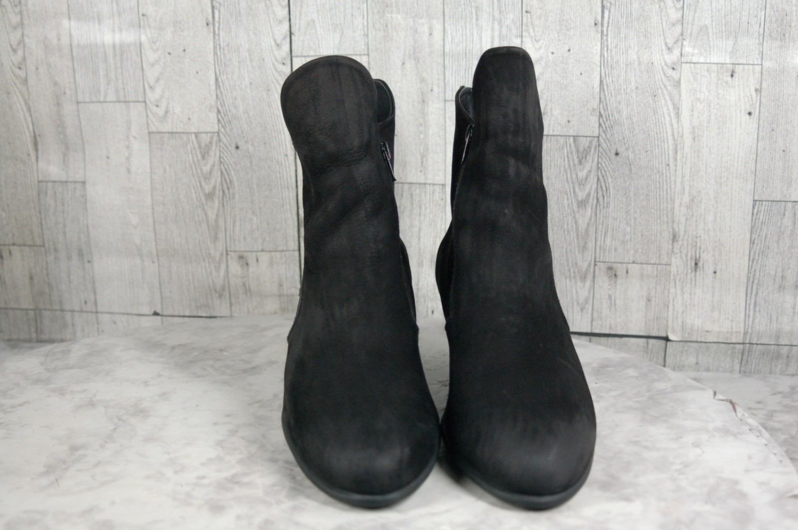Arche Musaca Chelsea Boots Women 8M Shoes Black Nubuck Heel Pull On Ankle Bootie