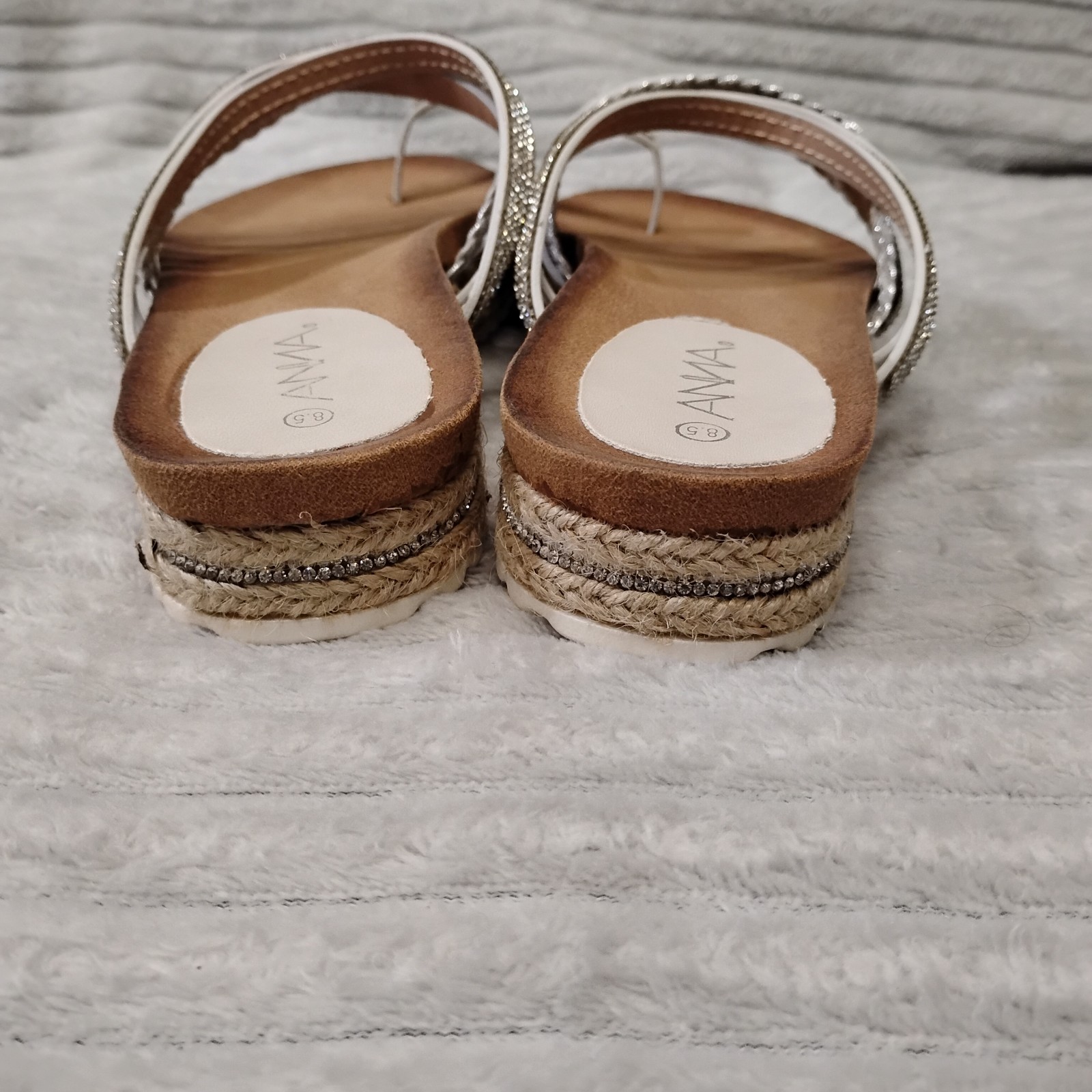 Sandals 8.5 Bling Wrap Toe Anna Summer Vacation Girlie Sparkle Party Casual