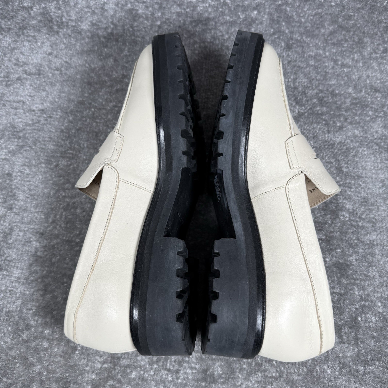 EVERLANE The Lug Sole Loafer 9.5 Chunky Parchment Cream Ivory Leather Platform