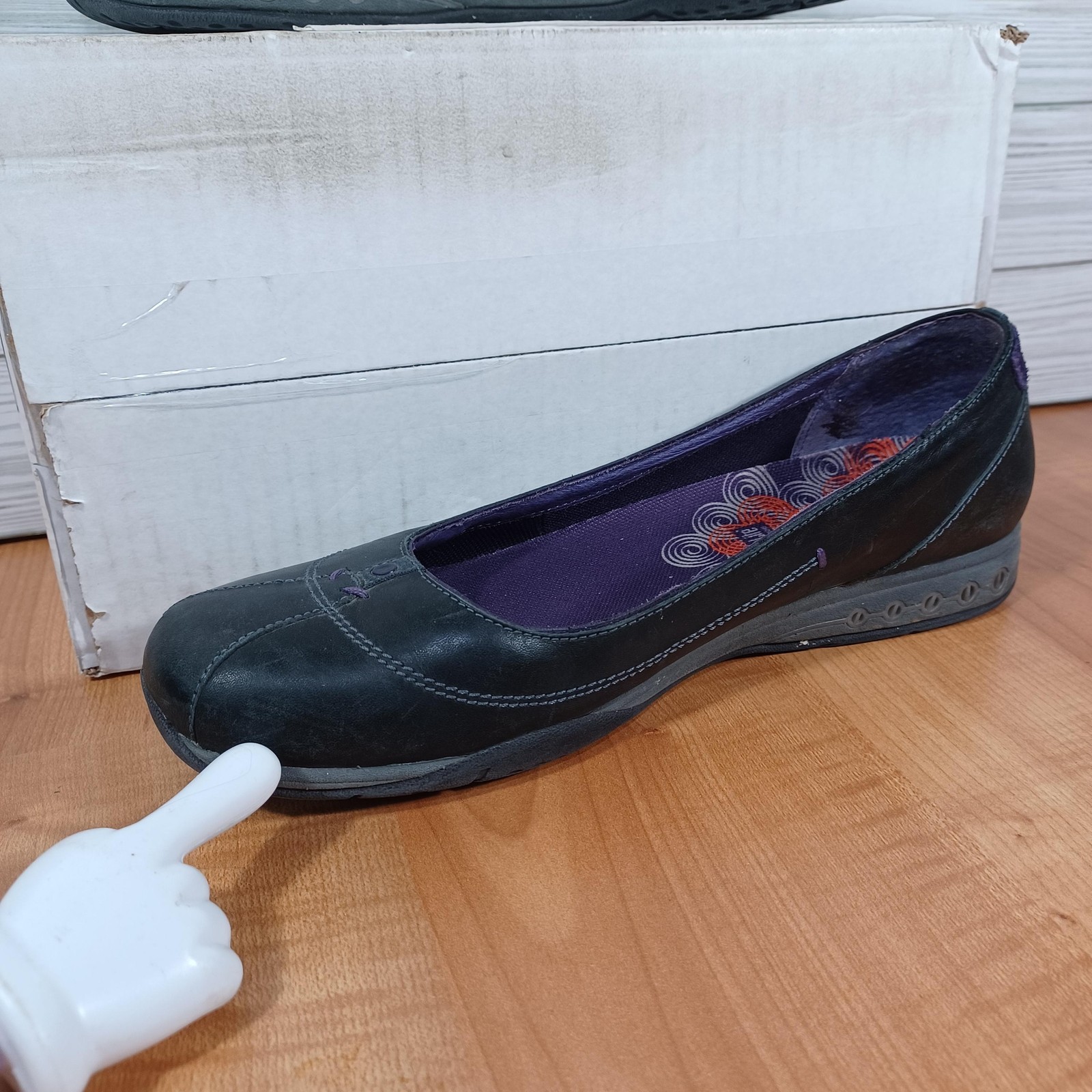 Merrell Charm Ballet Flats Womens 9 Black Leather Cushioned Lined Casual Walking