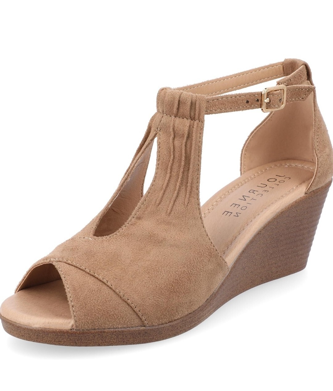 Journee Womens Kedzie Tru Comfort Foam Peep Toe Wedge Sandals SIZE 8