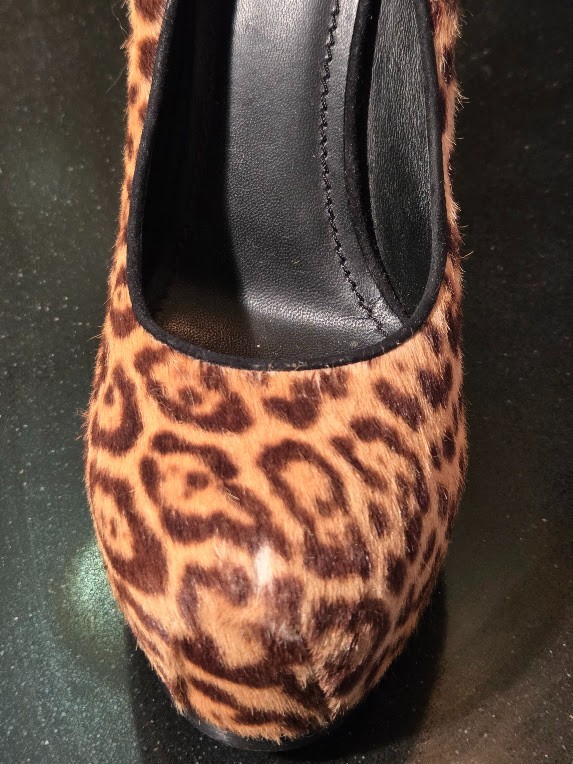 AUTHENTIC – YSL Yves Saint Laurent Leopard Calf Hair Tribtoo Platform Pump