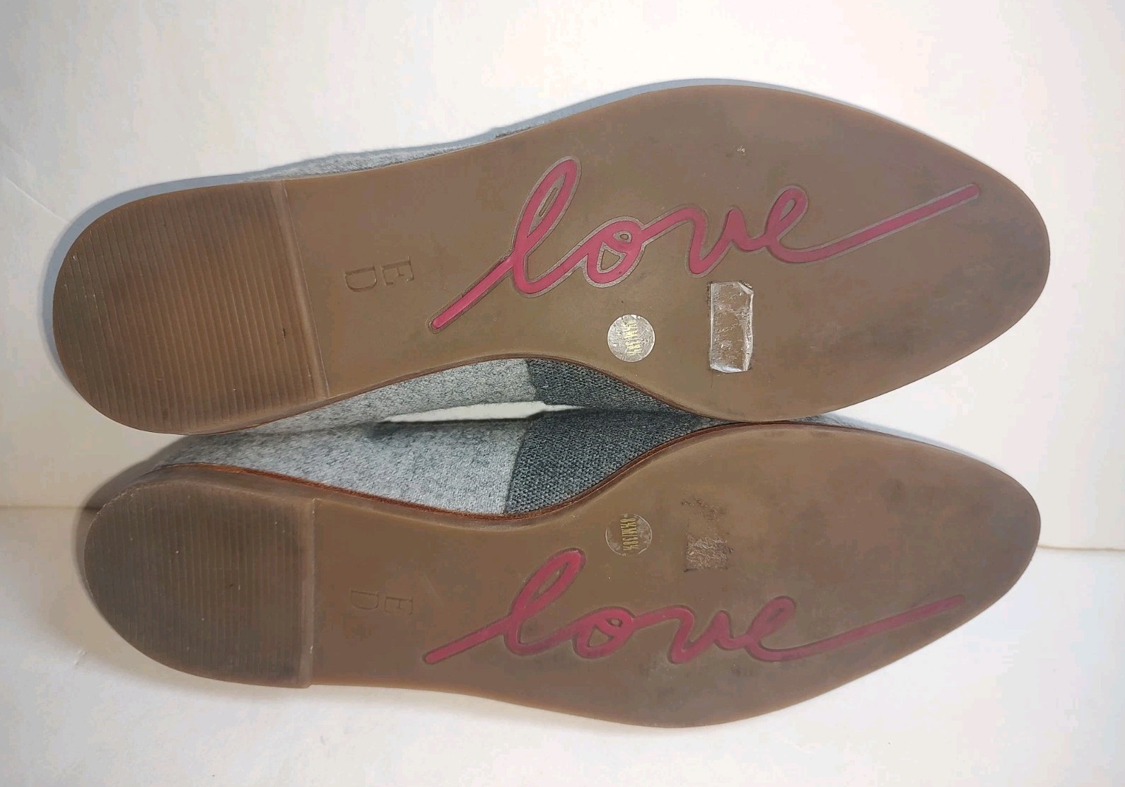 ED Ellen Degeneres Womens Karlin Grey Felted Wool Flats Shoes Slip On Shoes 8.5