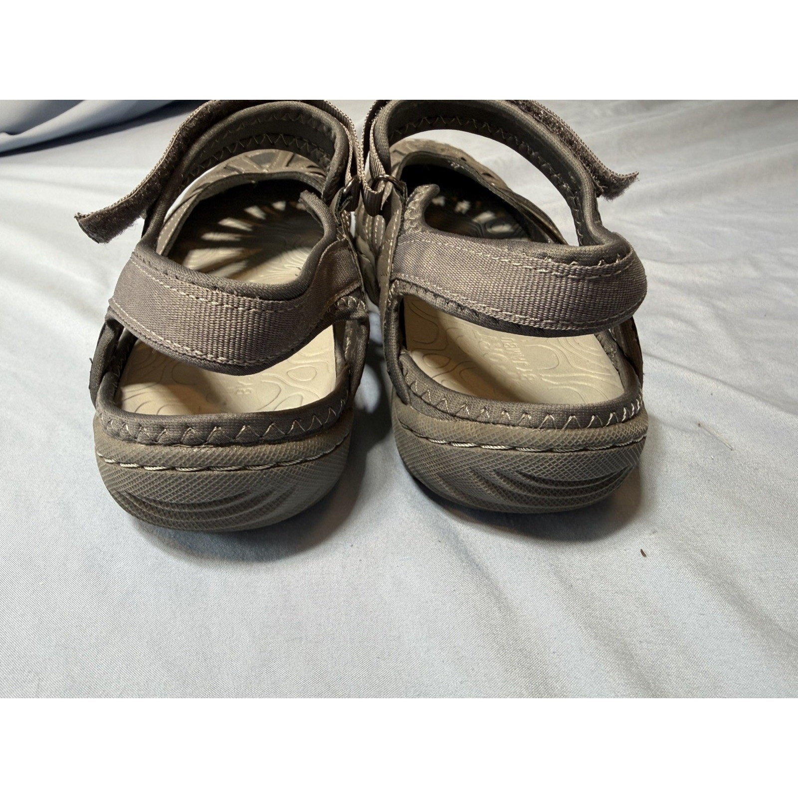 JSport Poppy Sandals Closed Toe Hook & Loop Gray Comfort