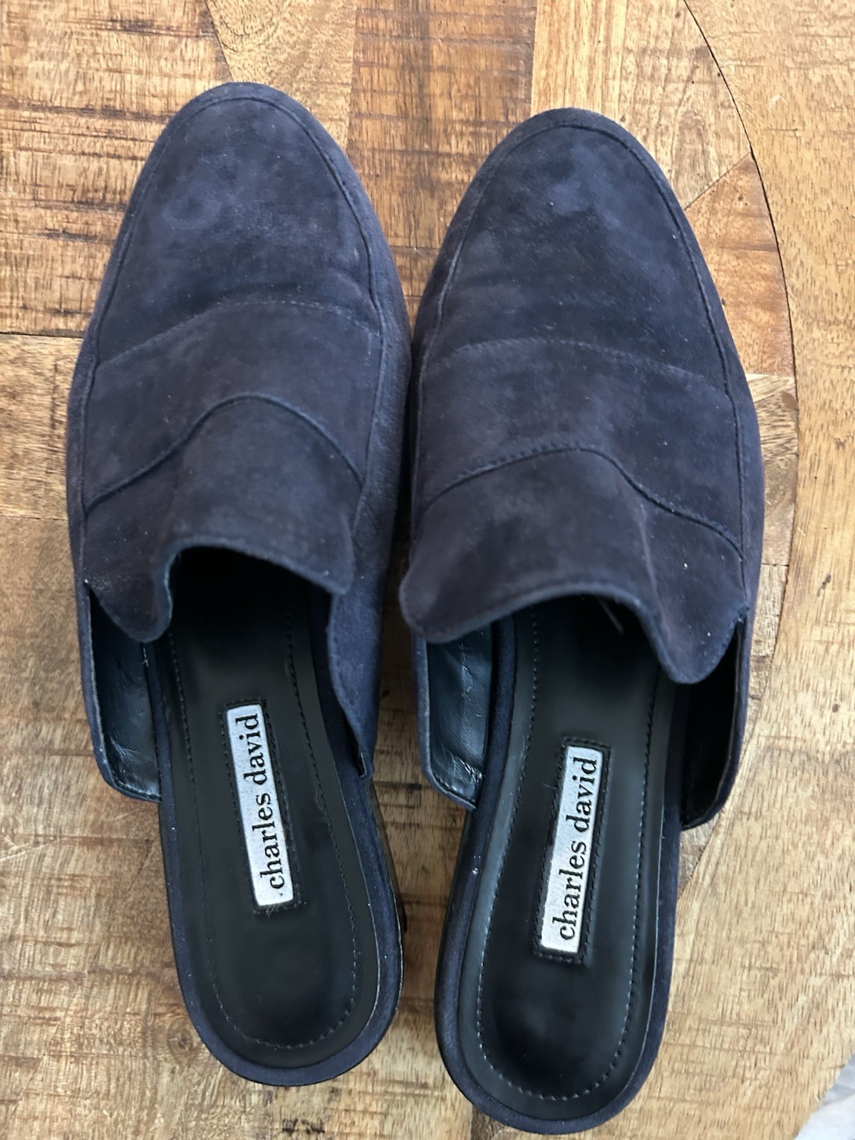 Charles David Navy Blue Slides Suede Leather Women’s
