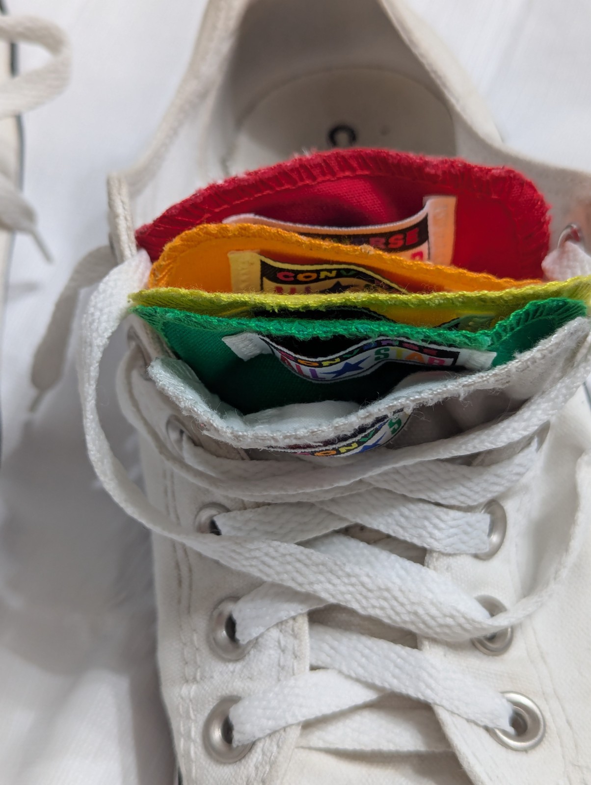 Converse All Stars PRIDE Rainbow Low Top Sneakers TONGUES Unisex Shoes Sz W8 M6