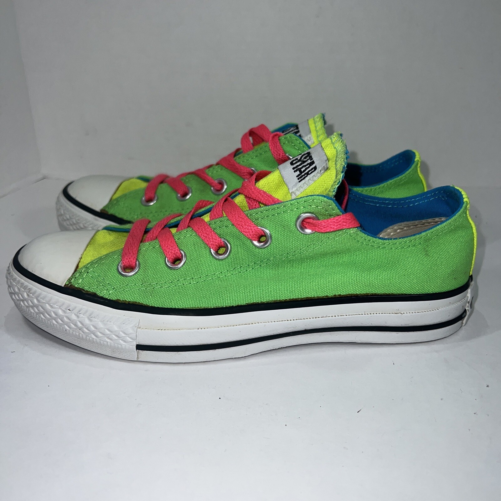 Converse All Star Green Yellow Aqua Mens 4 Womens 6 Running Sneaker Shoe Walk