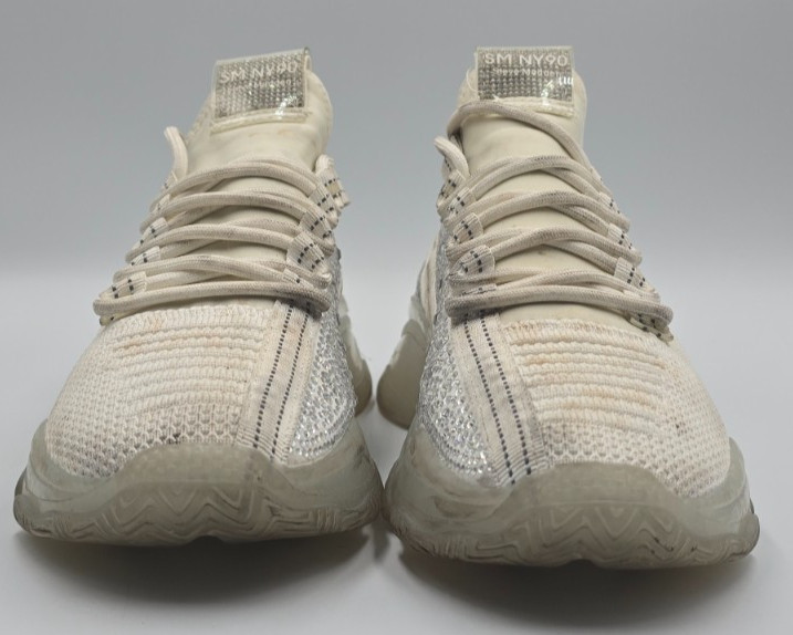 Steve Madden Maxilla SM NY90 Women’s 9.5M Shoes Rhinestone Summit White Sneakers