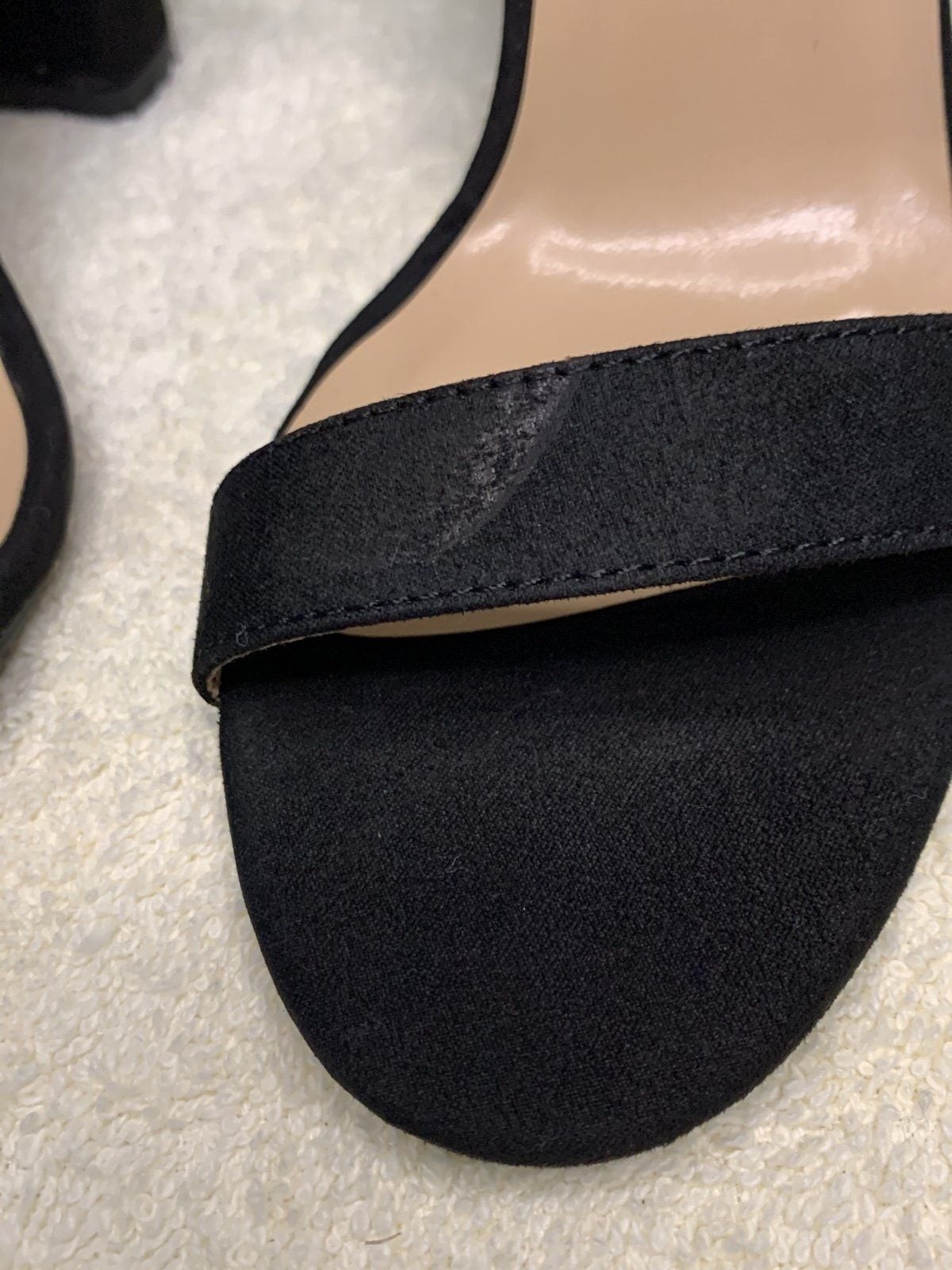 Black Heels For Women Open Toe Ankle Strap High Heels Size 7B