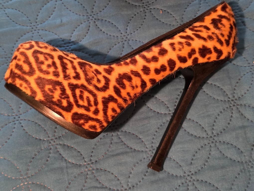 AUTHENTIC – YSL Yves Saint Laurent Leopard Calf Hair Tribtoo Platform Pump