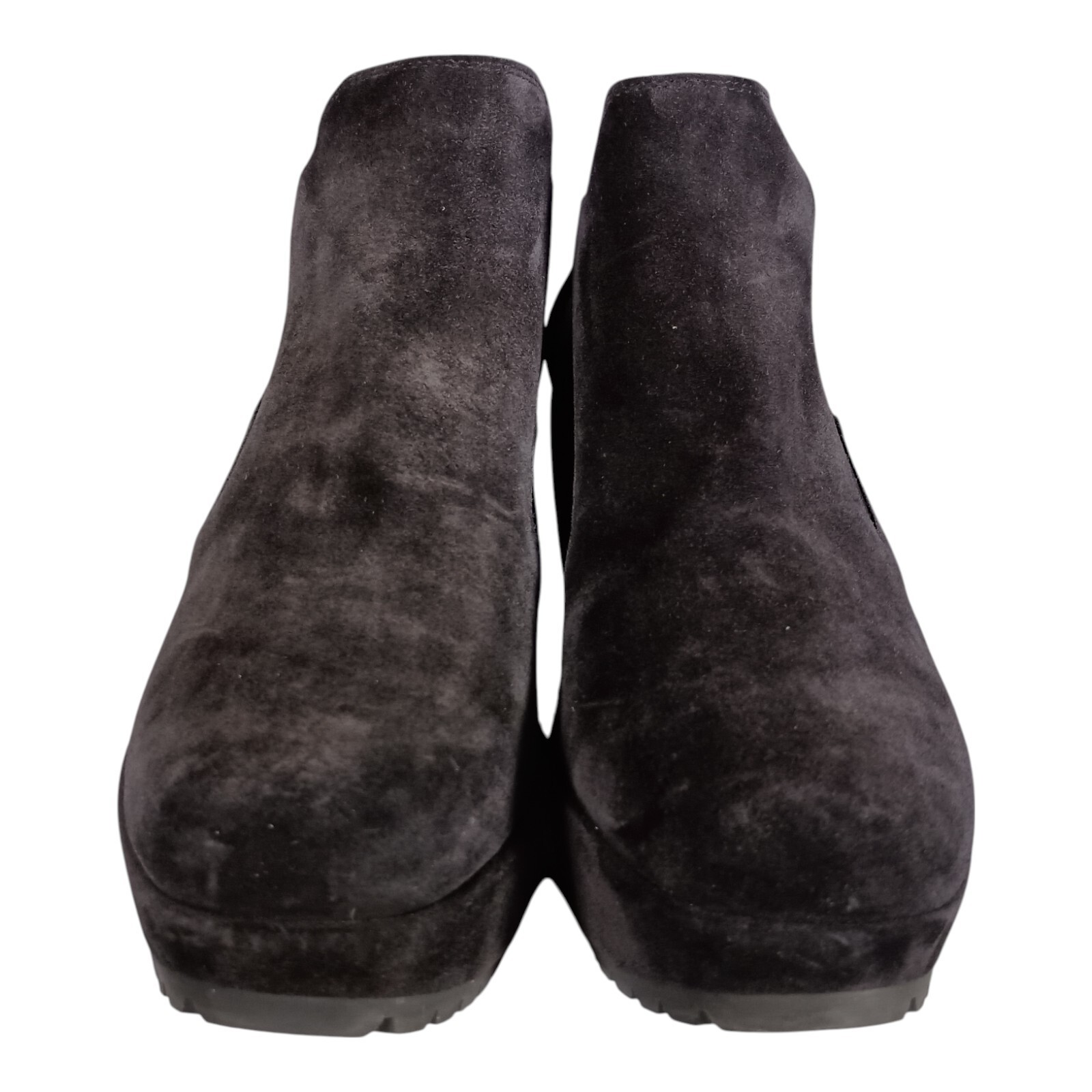 Pedro Garcia Boots 10 Womens Black Faustine Suede Bootie Wedge Square Toe High