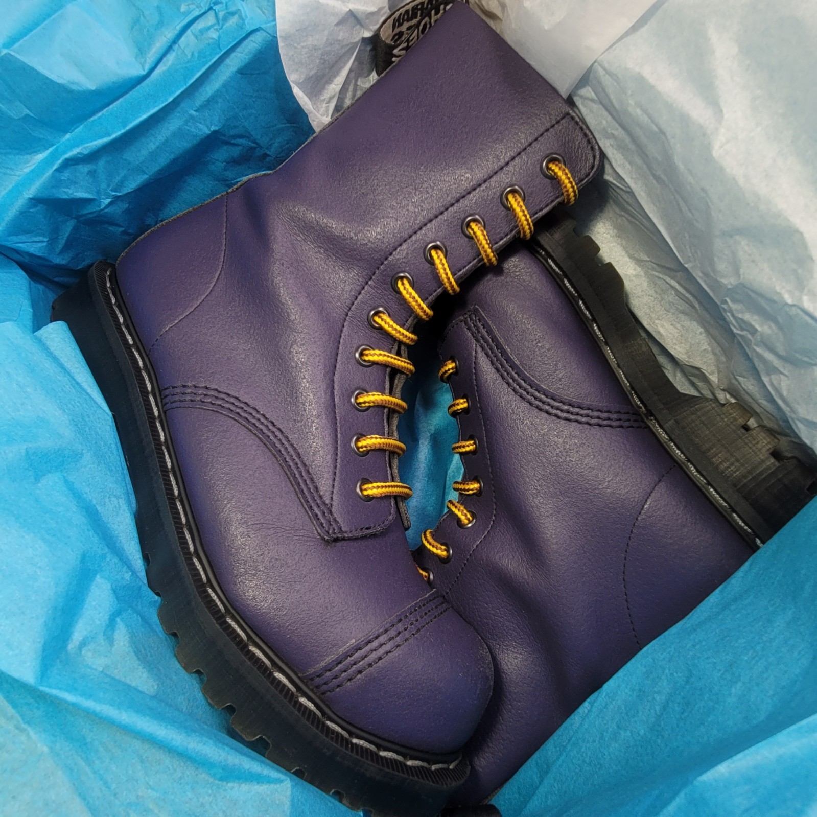 Combat Boots Steel Toe US Womens 7 UK 5 Purple by Vegetarian Shoes Pre-Owned