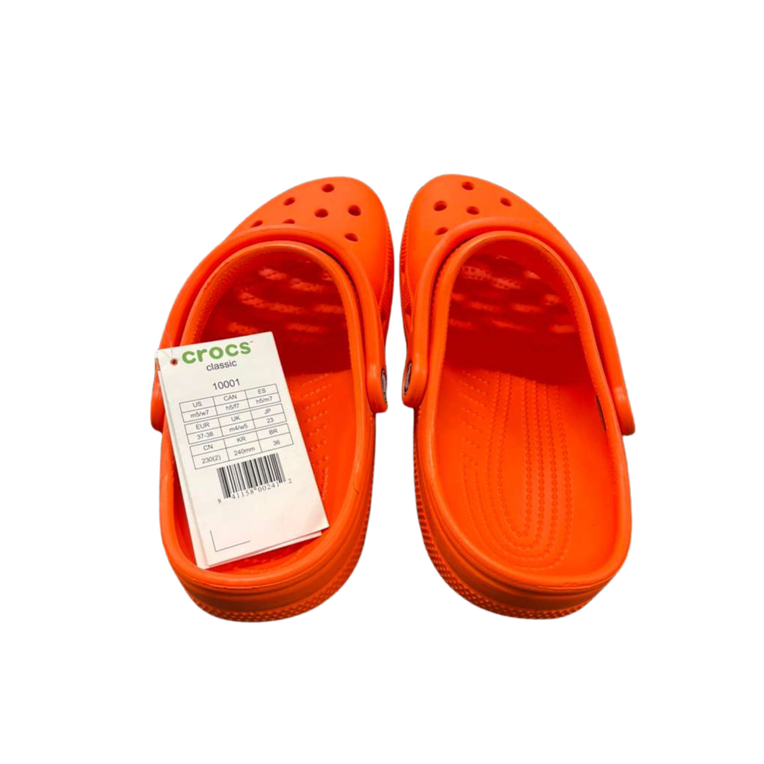 Crocs Classic Clog Orange Unisex Adult Slip-On Waterproof Lightweight Sandals