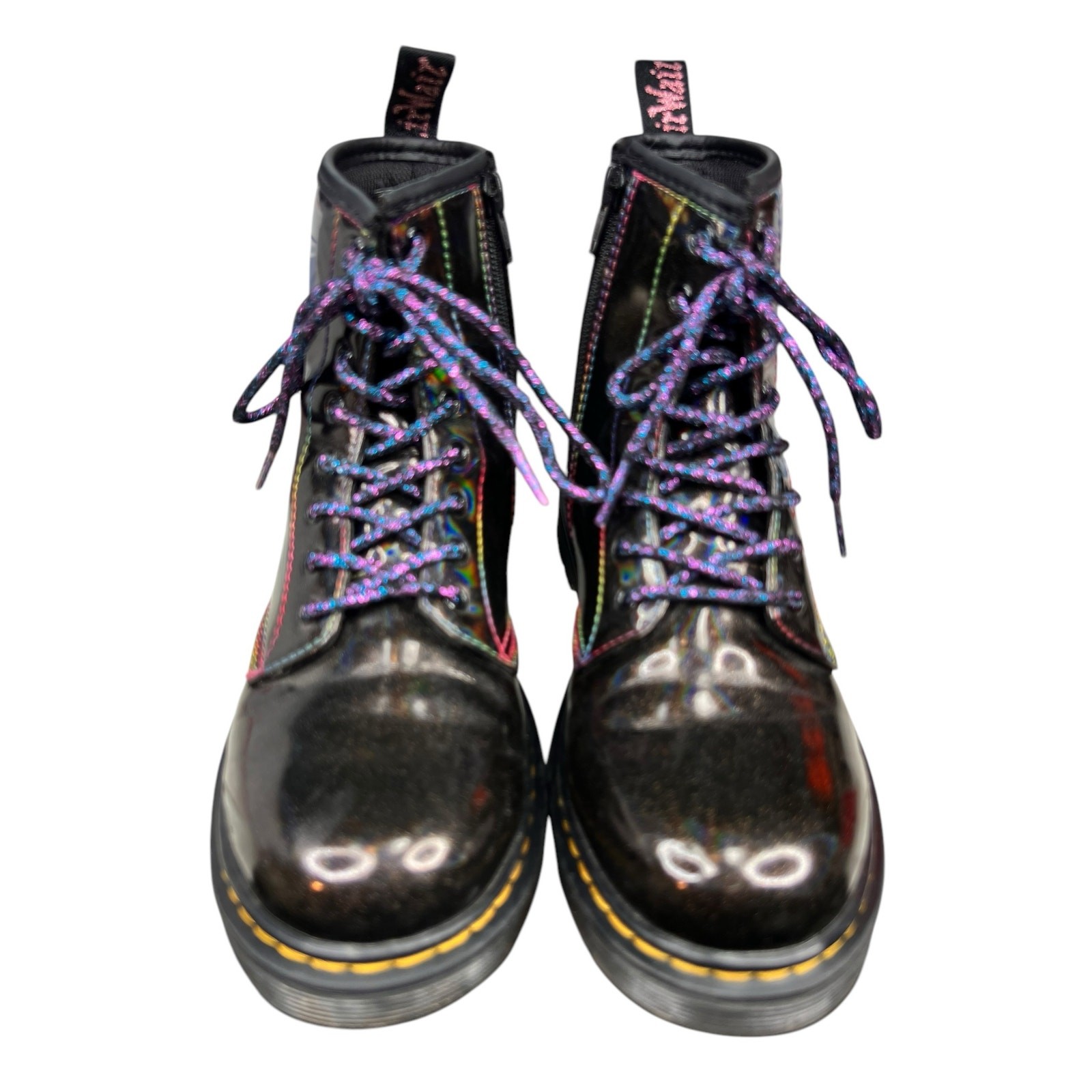 Dr. Martens Unisex 1460 J Black Light Show Rainbow Combat Boot Size M 4 W 5