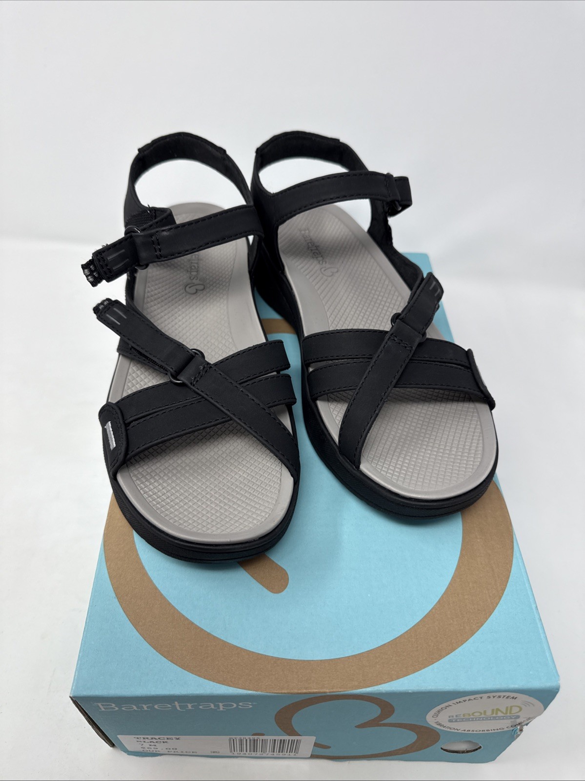 Baretraps Sandals Rebound Tracey Black Women’s 7 M Comfort Rebound