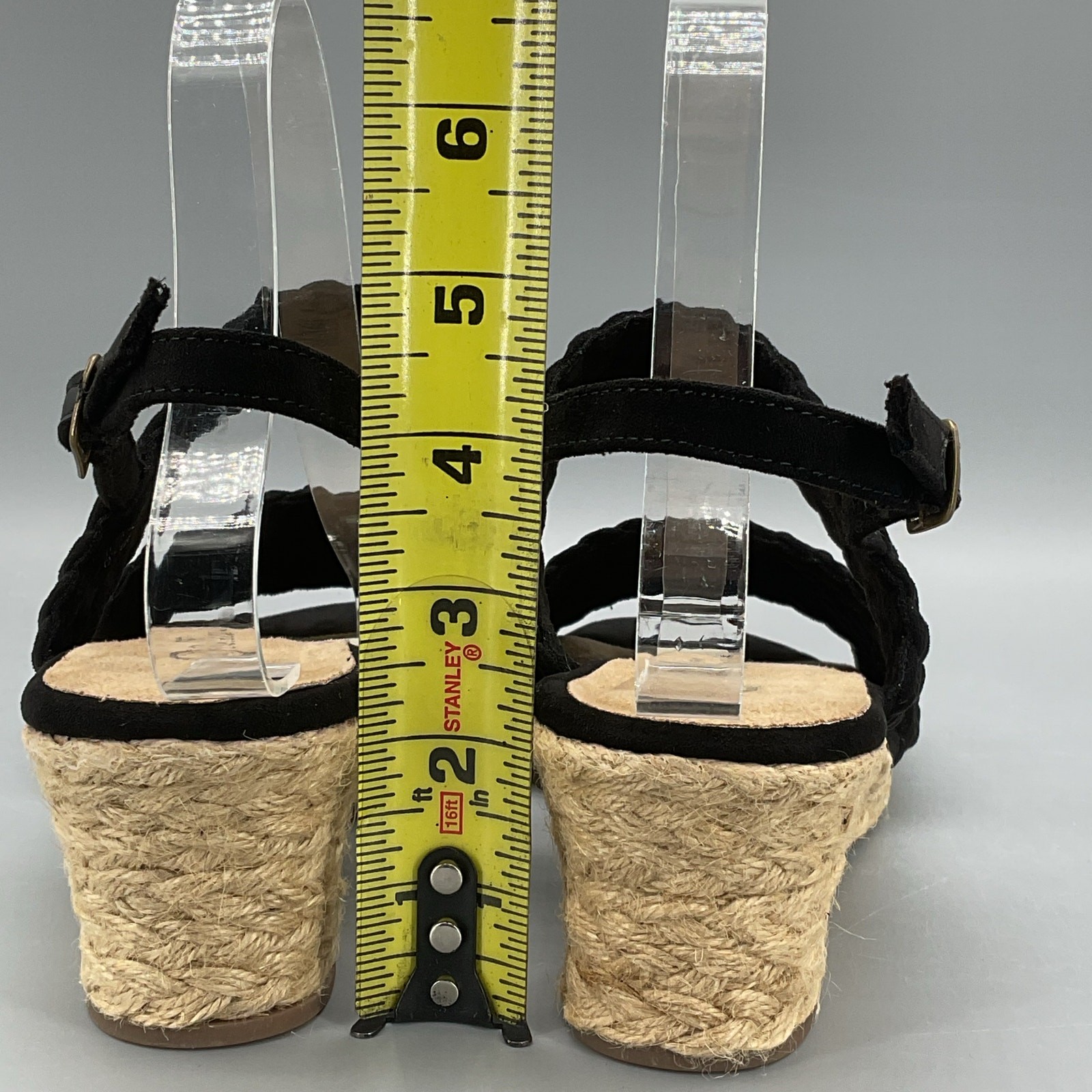 NEW Bella Vita Women’s Mariella Espadrille Wedge Sandals Black Size 9M