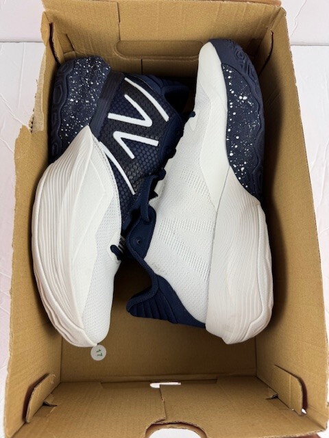 New Balance Two WXY V4-Optic White Team Navy Basketball Shoes-Women’s 6.5/Mens 5