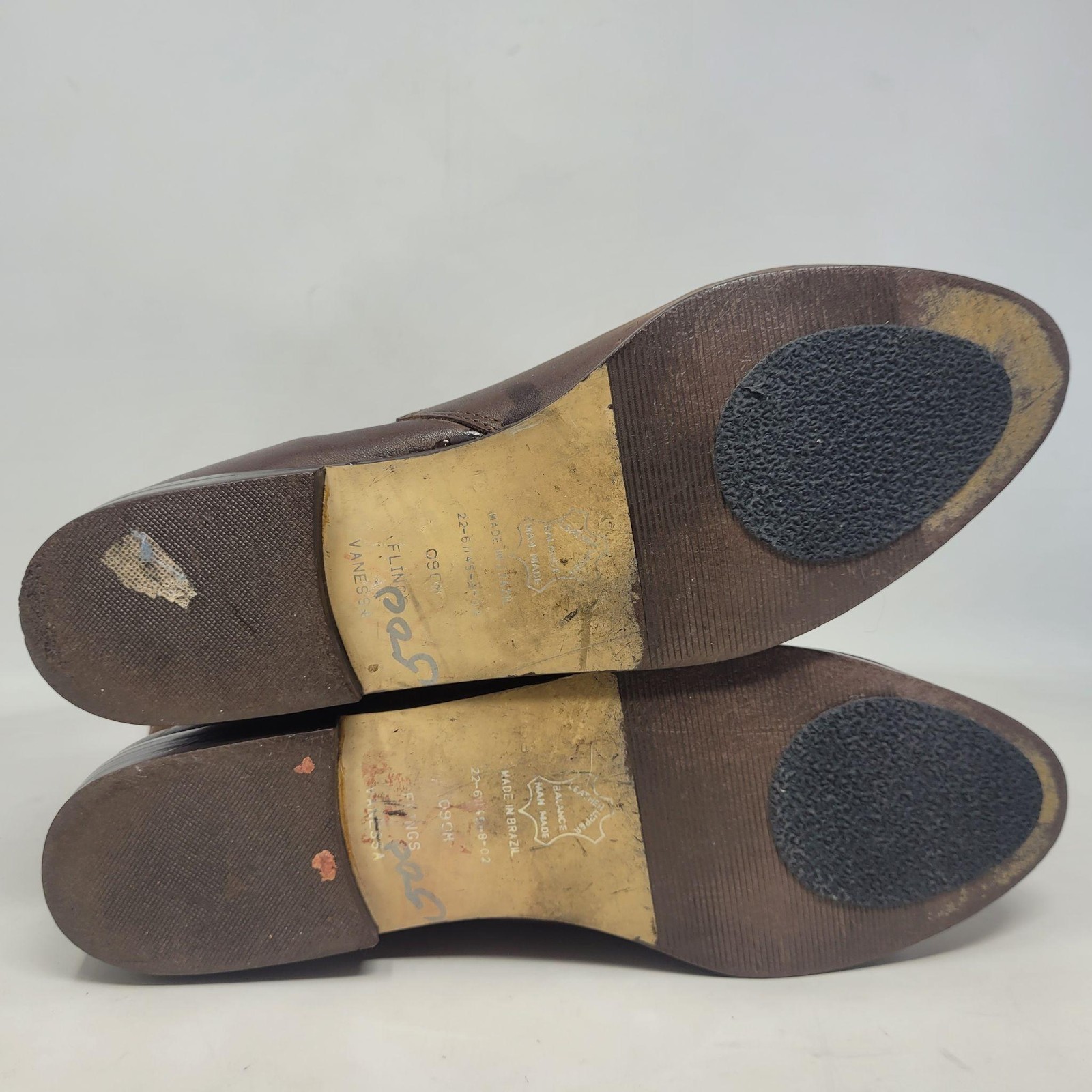 Vintage Brown Leather Boots 9 Patchwork Tall Minimalist 80s Slouchy Boho Retro