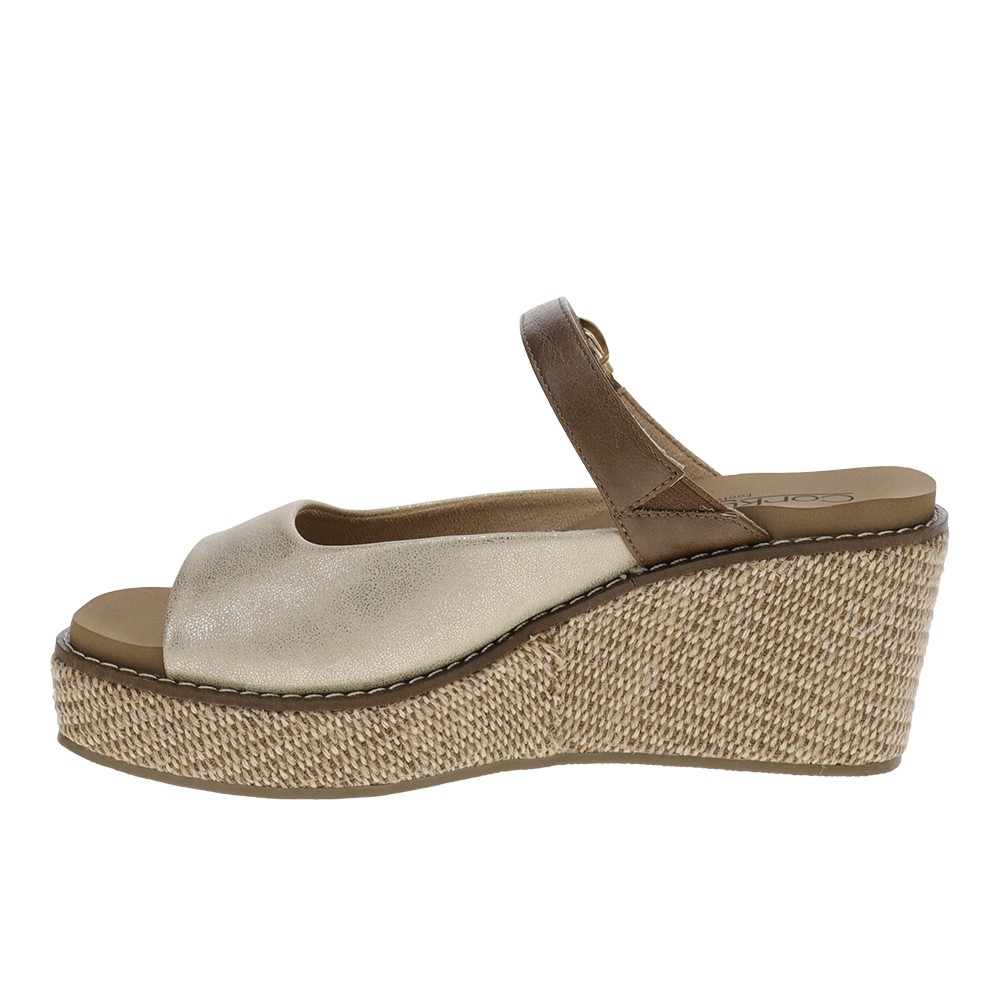 Corkys Treat Yourself Wedge Womens Gold Casual Sandals 41-0793-GCBO