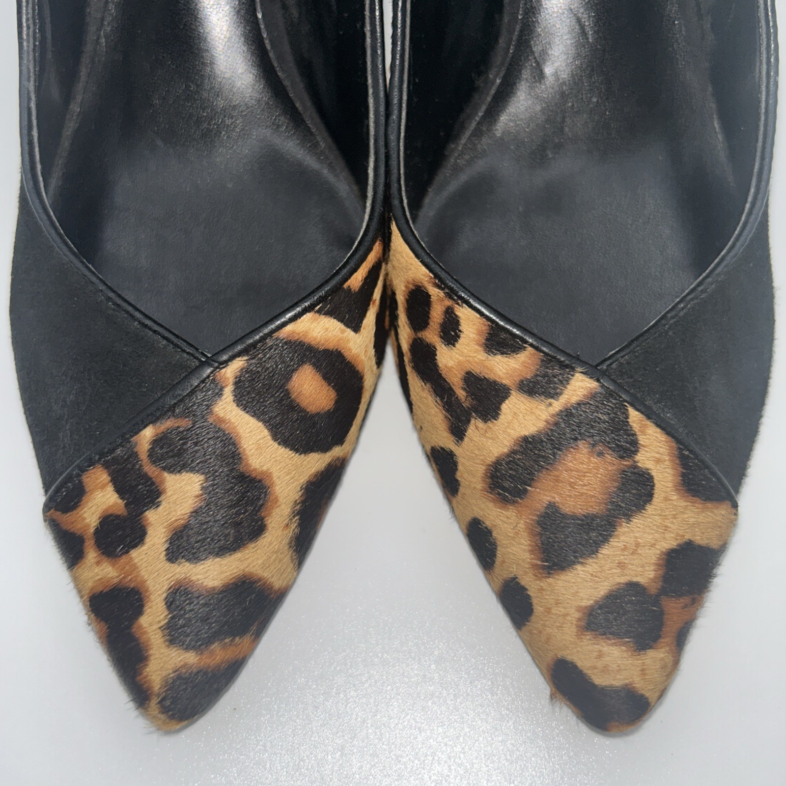 BLEECKER & BOND Women’s Parker Pumps Calf Hair and Suede BLK/Leopard SZ: 6.5 M