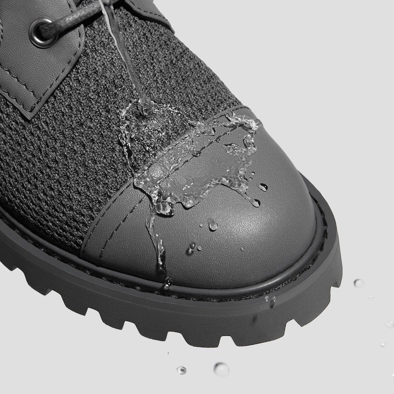 Vivaia Florence Chunky Combat Boots 9.5 Gray Water Repellent Lace Up