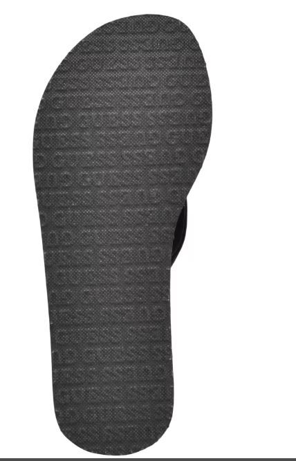 NEW BLACK GUESS WEDGE FLIP FLOPS GOLD CHARMS MARTS PLATFORM SIZES 5,6,7,8,9,10