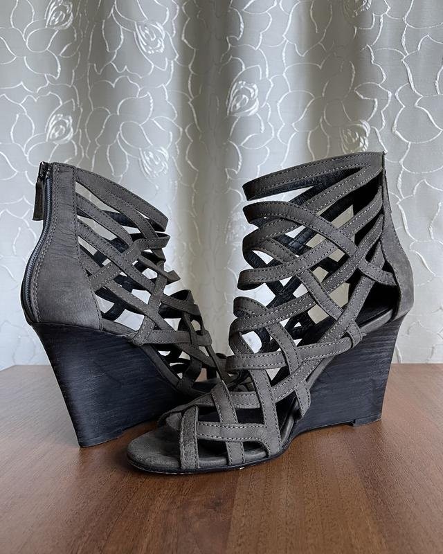 Women BOSS Orange Heels Grey Nubuck 37.5