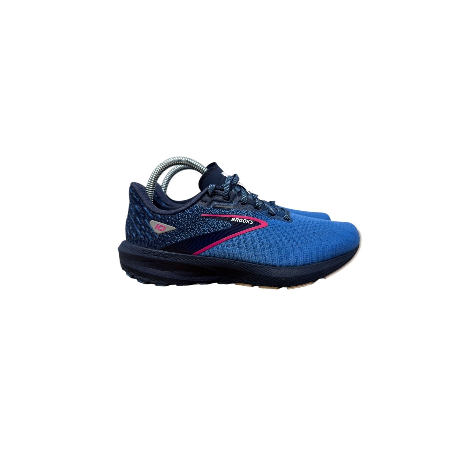 Brooks Launch 10 Running Shoes Womens 7.5 Blue Pink Navy 1203981B441 Athletic