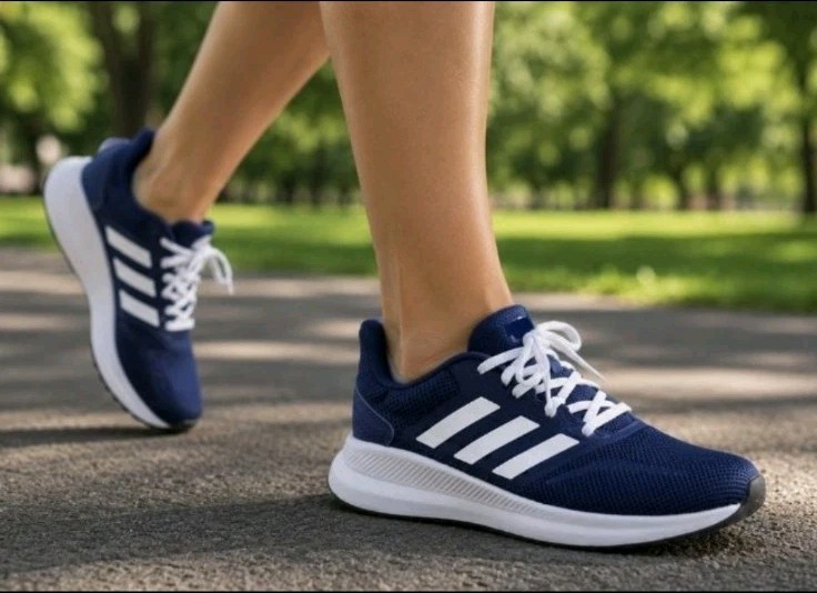 Adidas Runfalcon Blue & White Running Shoes EG2544 + Socks ☆ Women’s Size 6 NEW!
