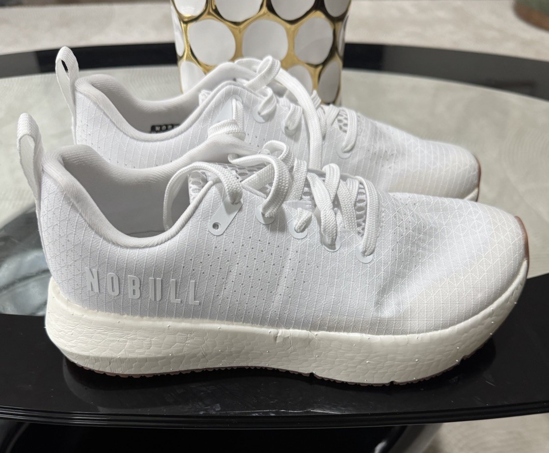 NOBULL Unisex White Solid Lace-Up Low Top Athletic Sneaker Shoes