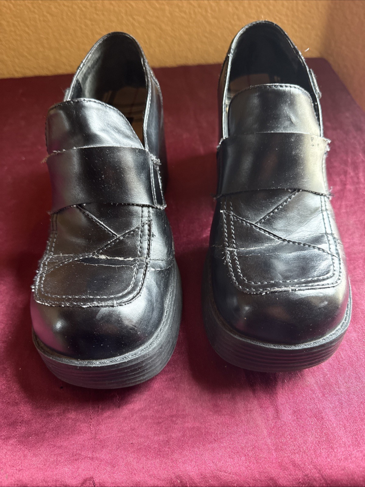 Mudd Chunky Y2K VTG Black Heel Loafer Preppy Platform Shoes 6