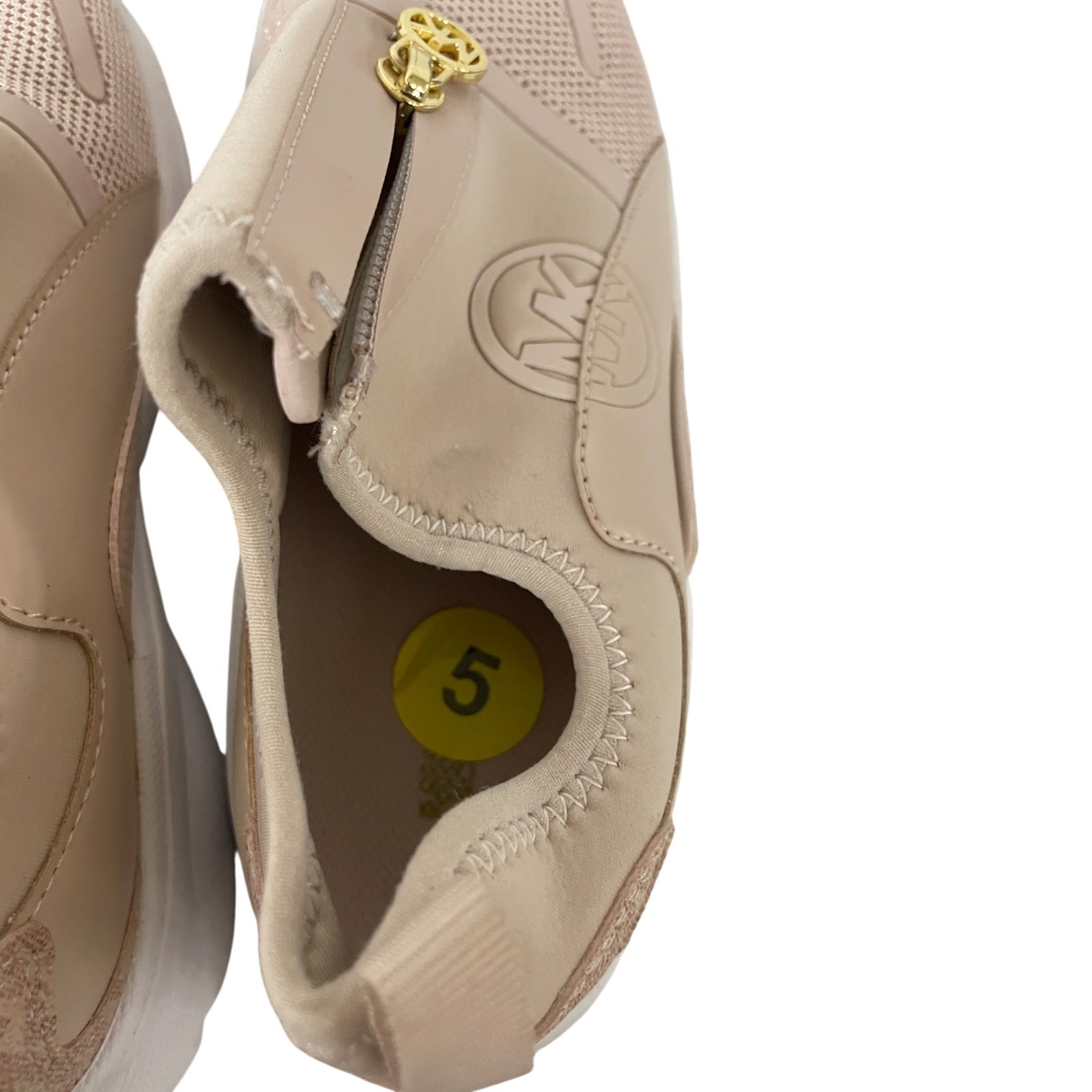 Michael Kors Sami Zip Trainer Sneaker Womens 5 Circular Air Mesh Ballet Pink