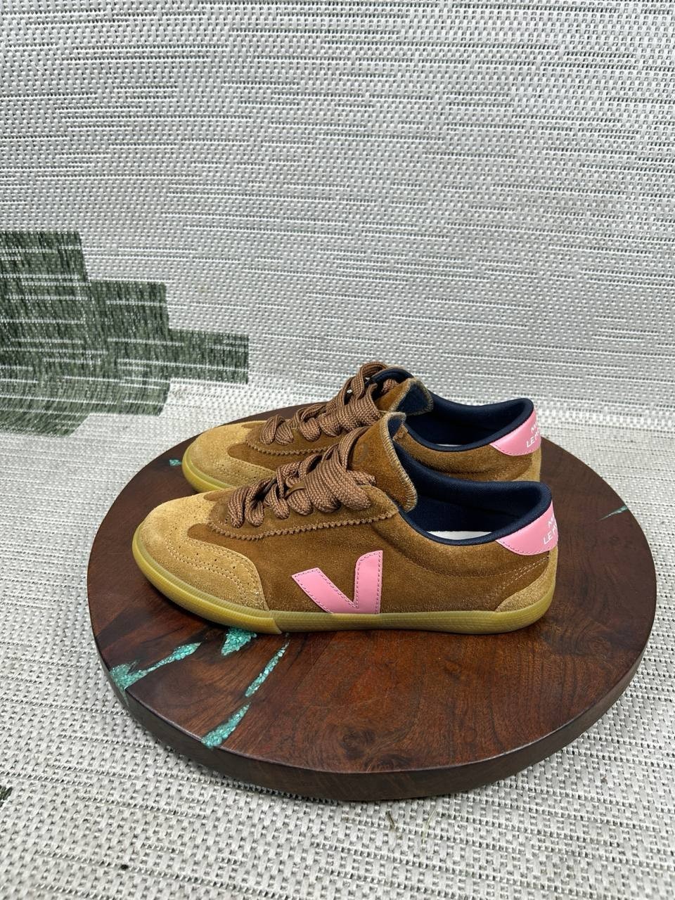 Veja Shoes Women Size 8 Make My Lemonade Volley Camel Pink Suede Low Top Sneaker