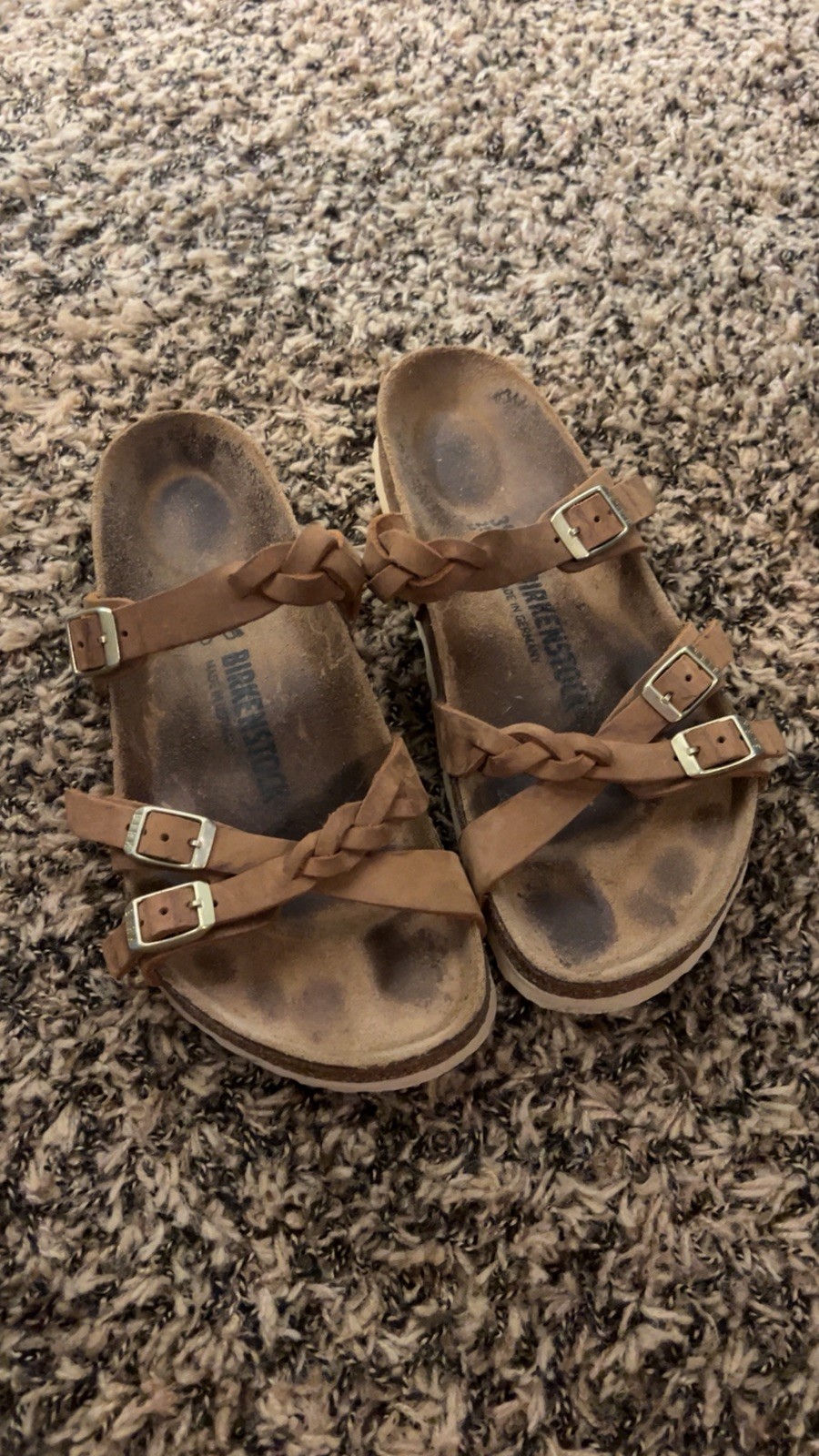 Birkenstock Women’s Franca Braided Oiled Leather Sandals, Cognac, EU 37/US 6-6.5