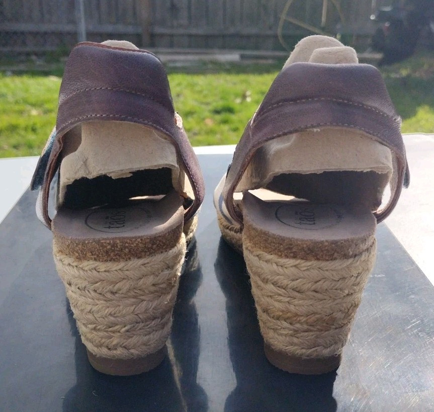 TAOS Hey Jute Women’s Size (7 – 7.5) EU 38. Espadrille Sandals Leather/Textile