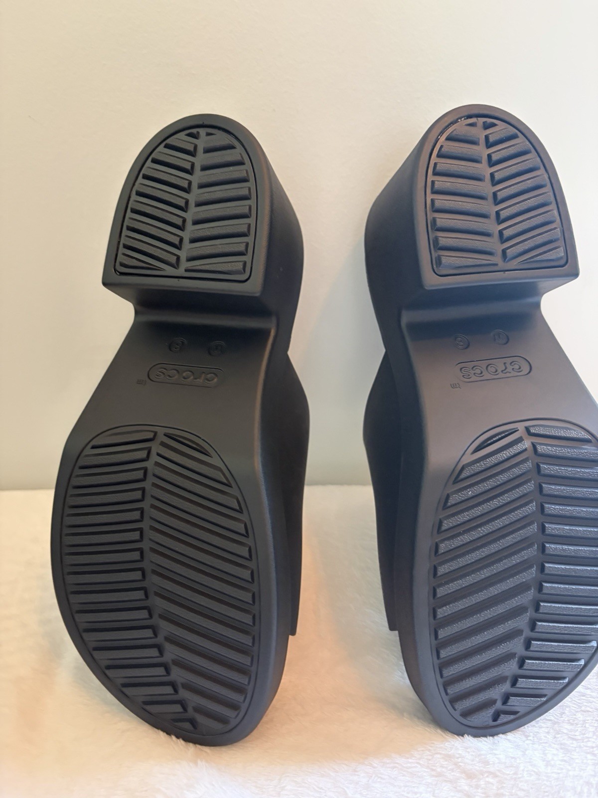 Crocs Brooklyn Slide Platform Heel Mule Black NWOT LiteRide Sz W8
