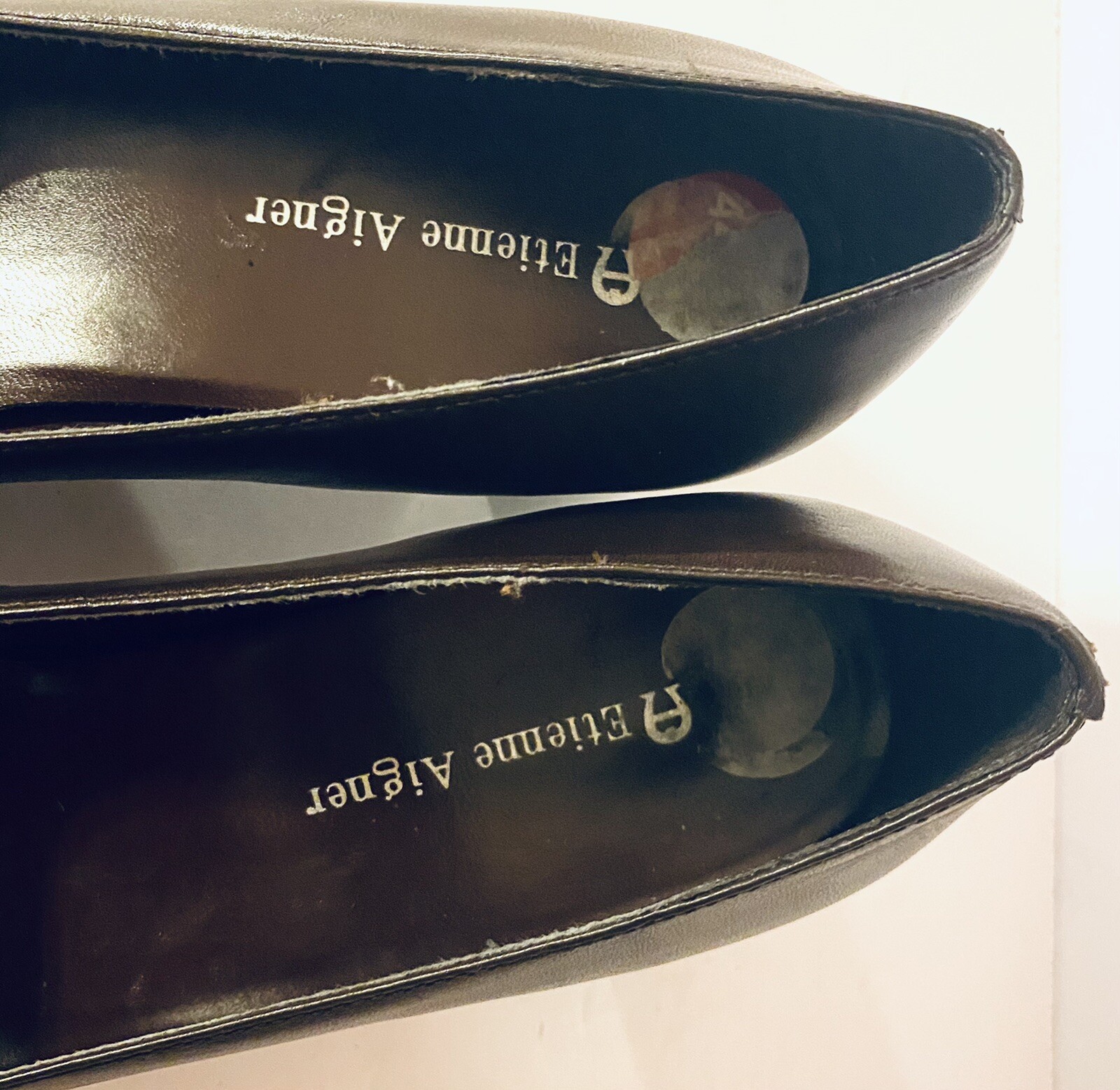 Etienne Aigner 6M Brown Leather Shoes Pumps 2″ Heels E-Mozart *AS IS SEE PICTURE